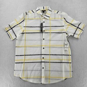 NWT Alfani Men's Classic-Fit Striped Print Shirt White Button-down Size L